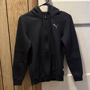 Puma Black Full-Zip Hoodie with Logo